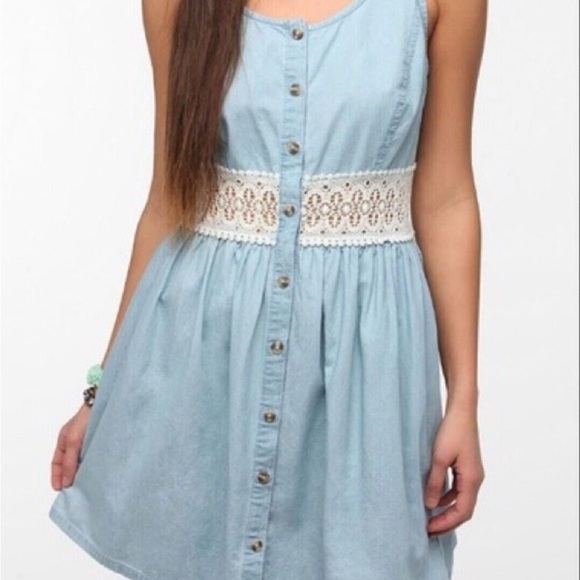 Pins & Needles denim dress with lace - Picture 1 of 11